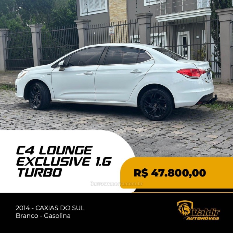 C4 LOUNGE 1.6 EXCLUSIVE 16V TURBO GASOLINA 4P AUTOMÁTICO - 2014 - CAXIAS DO SUL