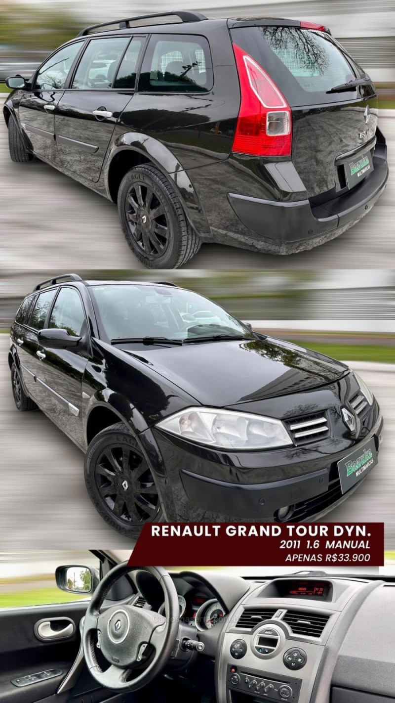 MÉGANE 1.6 DYNAMIQUE GRAND TOUR 16V FLEX 4P MANUAL - 2011 - NOVO HAMBURGO