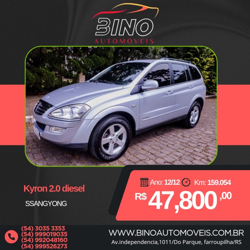 kyron 2.0 gls 200ky 4x4 16v turbo diesel 4p automatico 2012 farroupilha