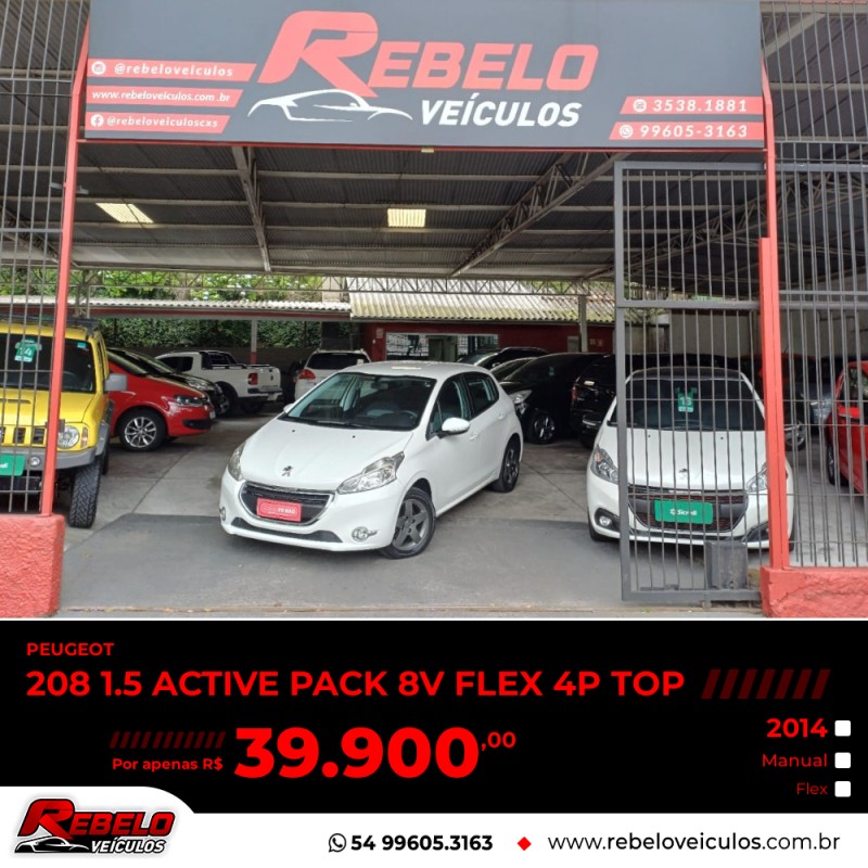 208 1.5 active pack 8v flex 4p manual 2014 caxias do sul