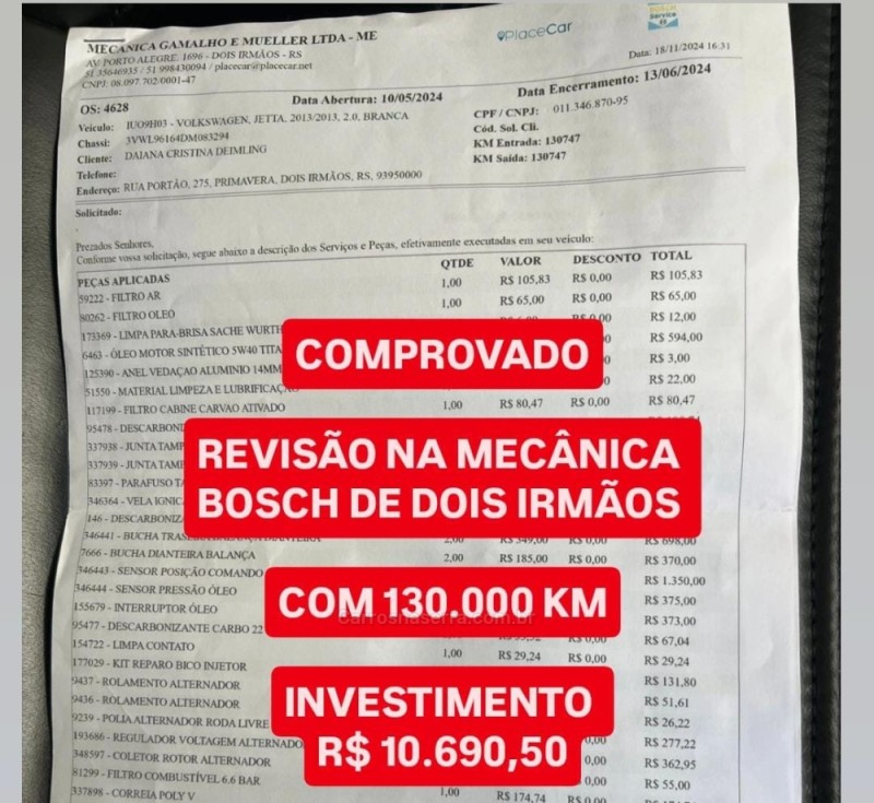 JETTA 2.0 TSI HIGHLINE 211CV GASOLINA 4P DSG - 2013 - DOIS IRMãOS