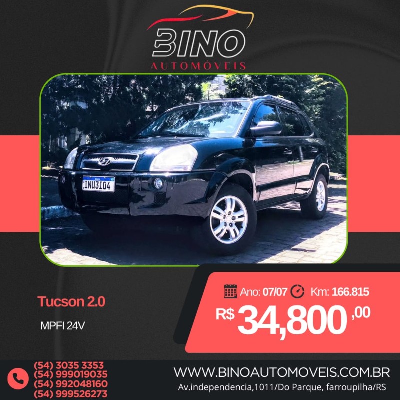 tucson 2.0 mpfi gl 16v 142cv 2wd gasolina 4p automatico 2007 farroupilha