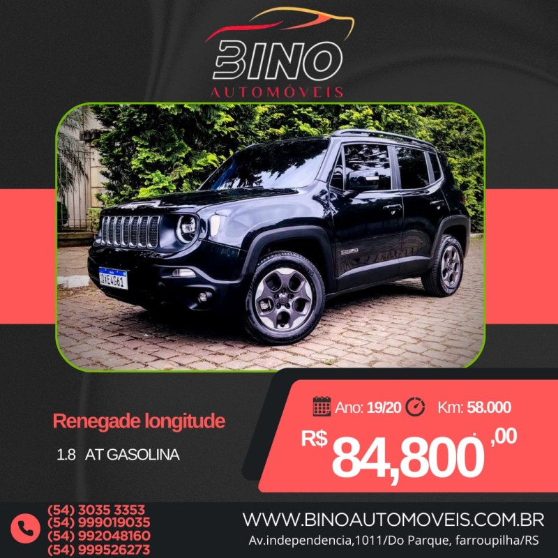 renegade 1.8 16v flex longitude 4p automatico 2020 farroupilha