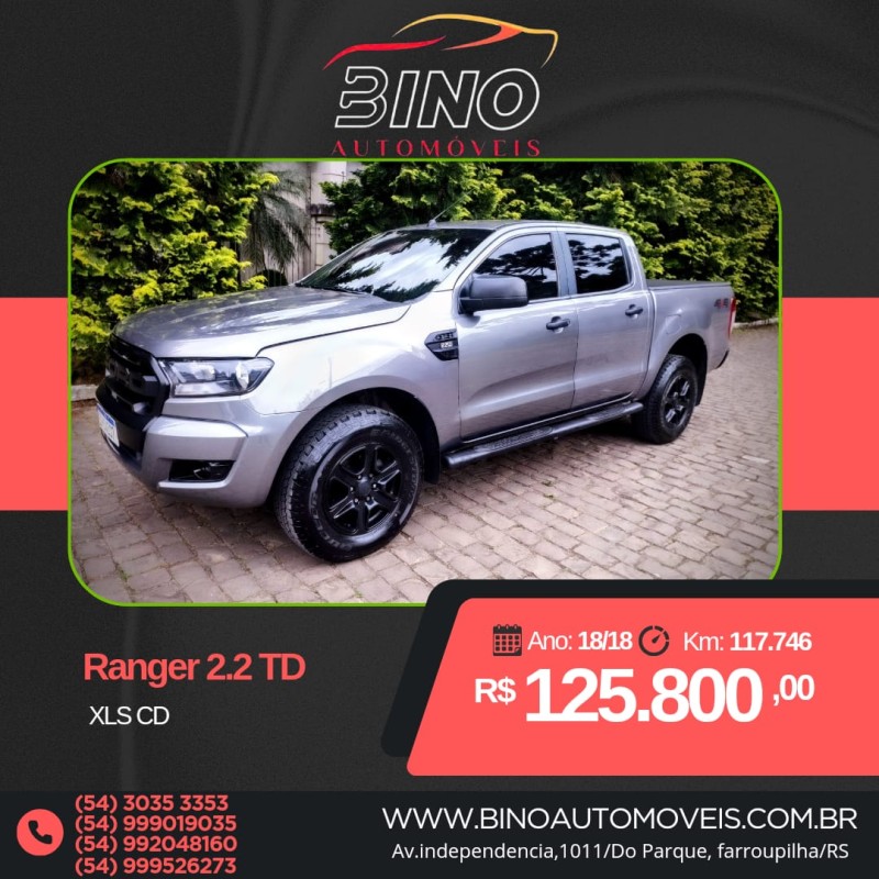 ranger 2.2 xls 4x4 cd 16v diesel 4p automatico 2018 farroupilha