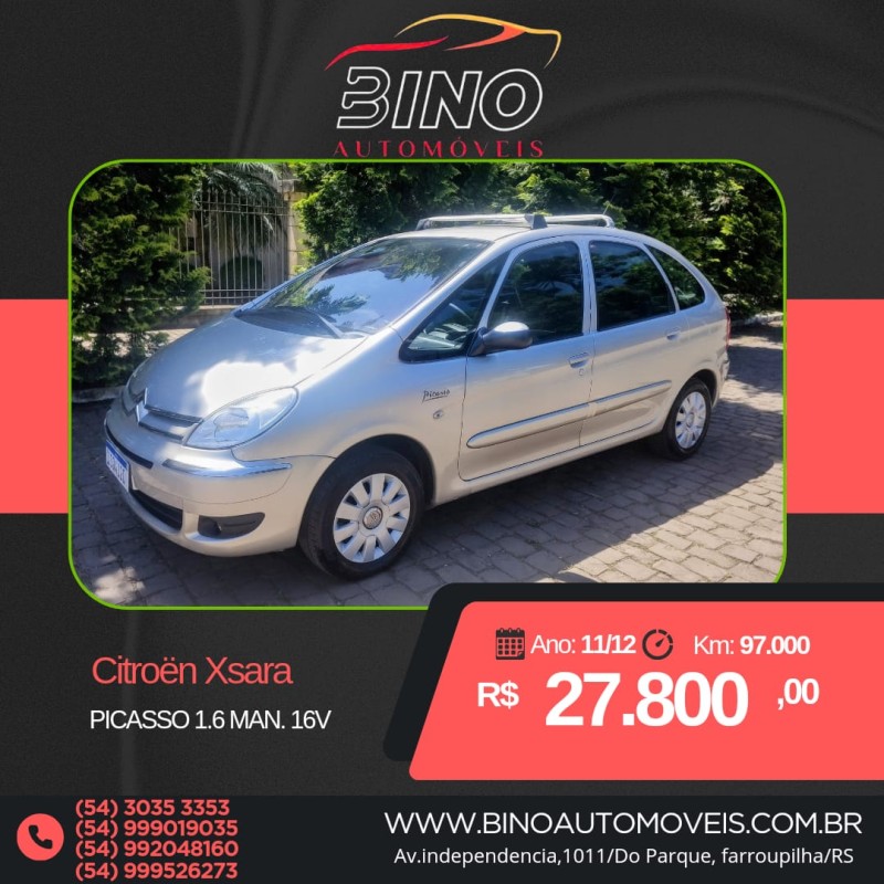 xsara picasso 1.6 i glx 16v gasolina 4p manual 2012 farroupilha