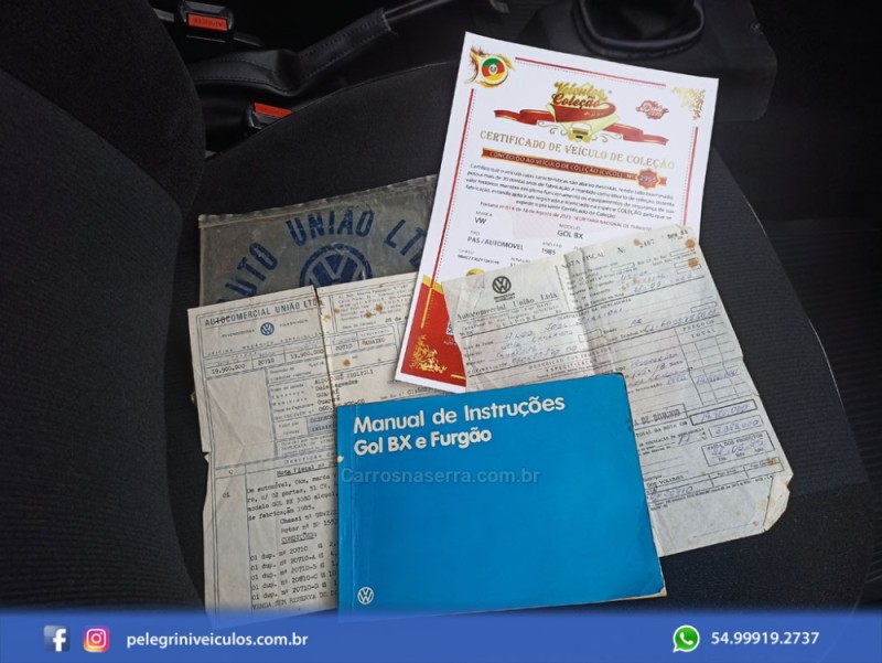 GOL 1.6 BX 8V ÁLCOOL 2P MANUAL - 1985 - BENTO GONçALVES