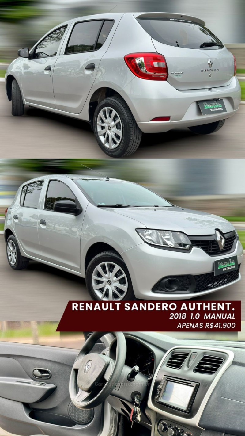 SANDERO 1.0 AUTHENTIQUE 12V FLEX 4P MANUAL - 2018 - NOVO HAMBURGO