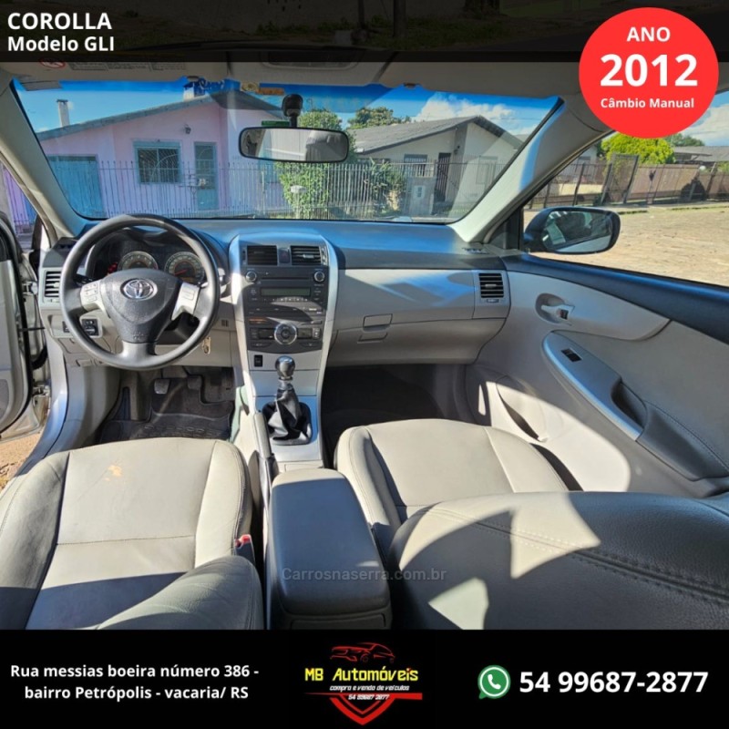 COROLLA 1.6 GLI 16V GASOLINA 4P MANUAL - 2012 - VACARIA