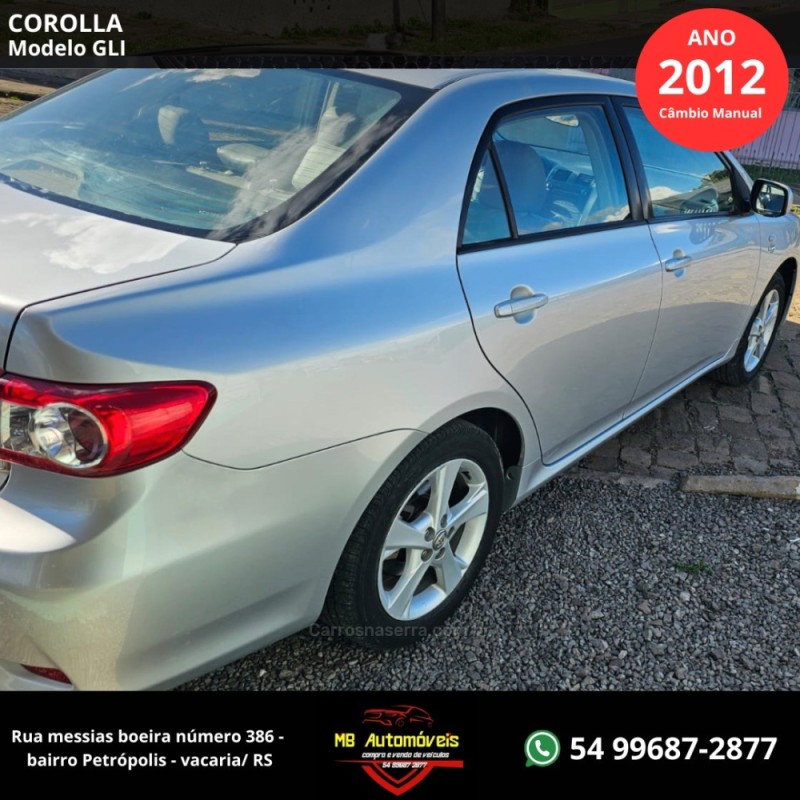 COROLLA 1.6 GLI 16V GASOLINA 4P MANUAL - 2012 - VACARIA