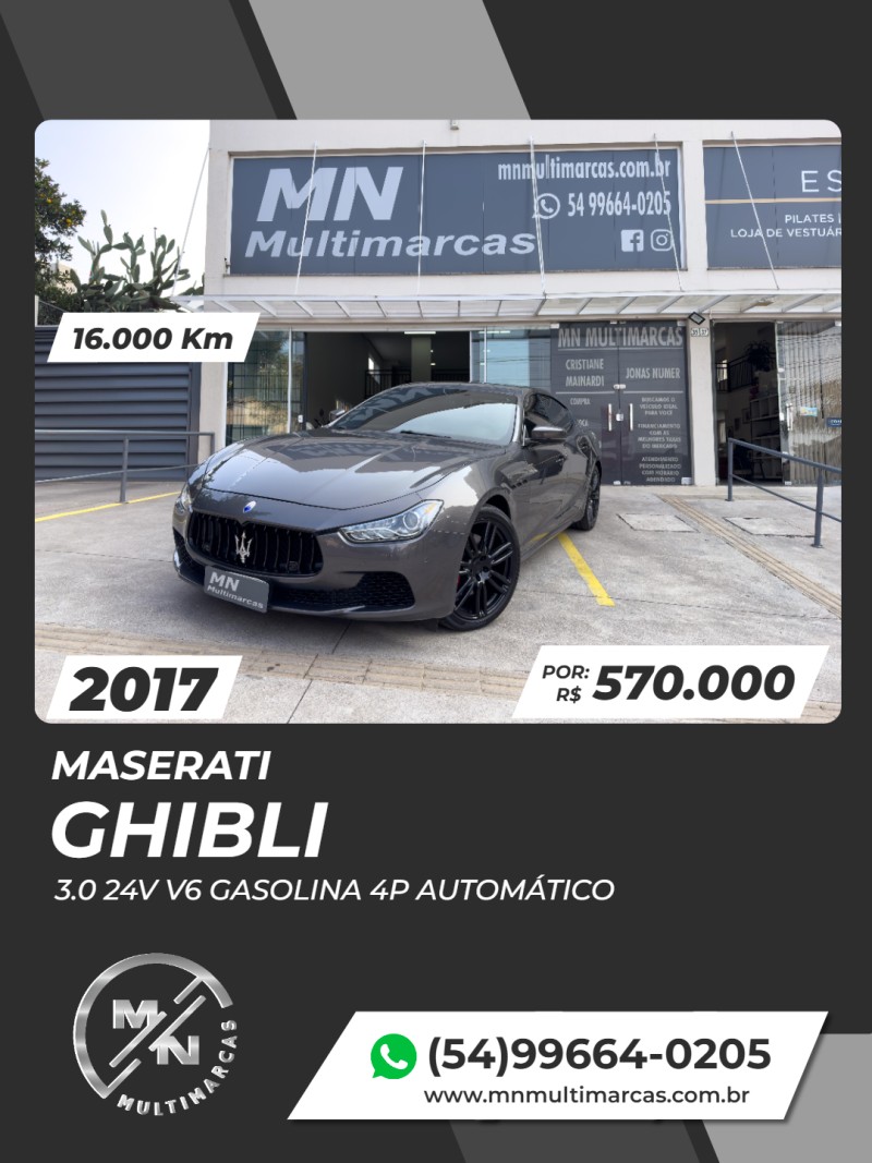 ghibli 3.0 24v v6 gasolina 4p automatico 2017 bento goncalves