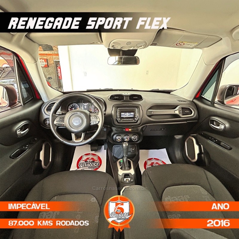 RENEGADE 1.8 16V FLEX SPORT 4P AUTOMÁTICO - 2016 - VACARIA