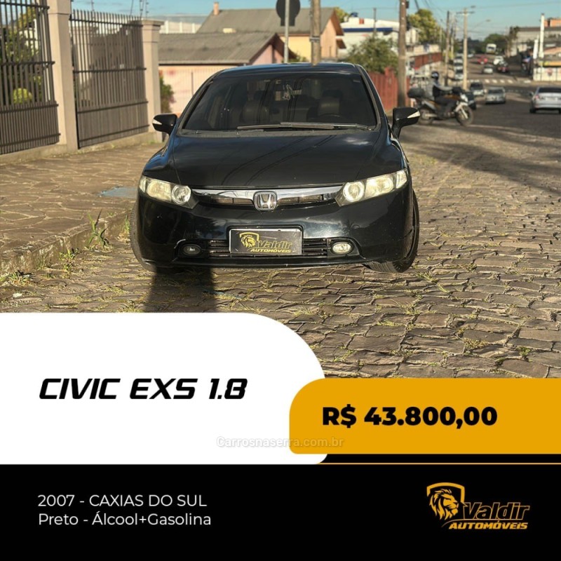 civic 1.8 exs 16v gasolina 4p automatico 2007 caxias do sul