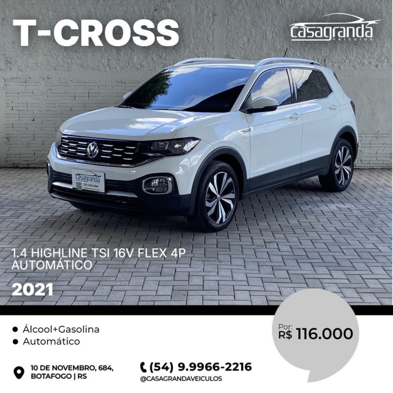 t cross 1.4 highline tsi 16v flex 4p automatico 2021 bento goncalves