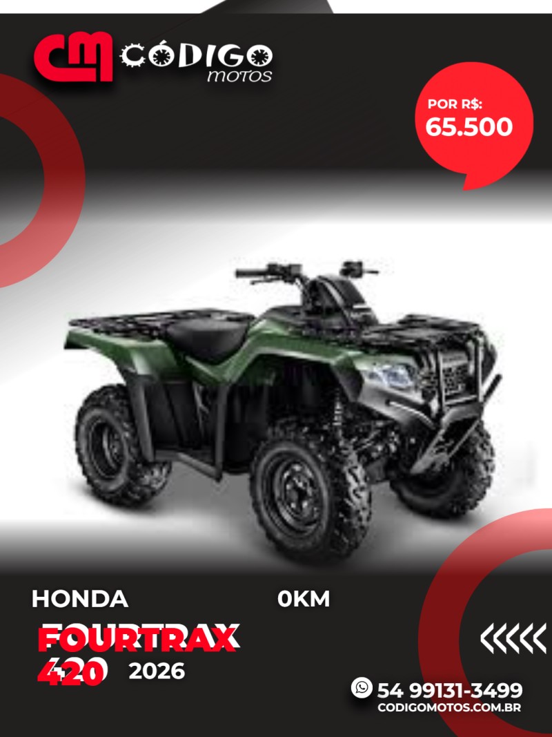 HONDA - FOURTRAX 420 - 2026/2026 - Vermelha - R$ 65.500,00