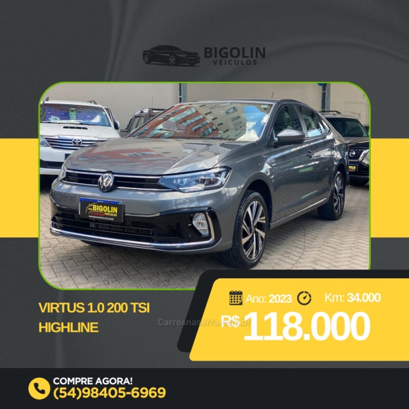 virtus 1.0 200 tsi highline automatico 2023 bento goncalves