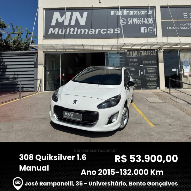 308 1.6 QUICKSILVER 16V FLEX 4P MANUAL - 2015 - BENTO GONçALVES