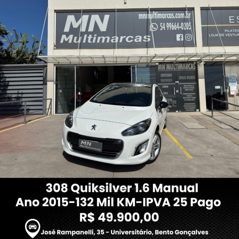 308 1.6 quicksilver 16v flex 4p manual 2015 bento goncalves