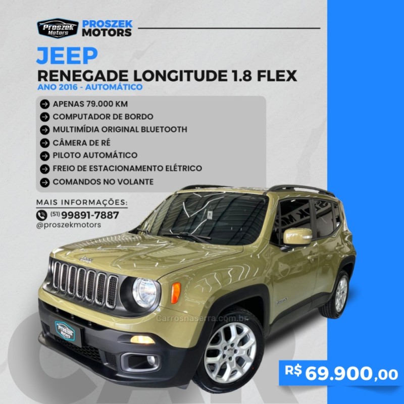 renegade 1.8 16v flex longitude 4p automatico 2015 canoas