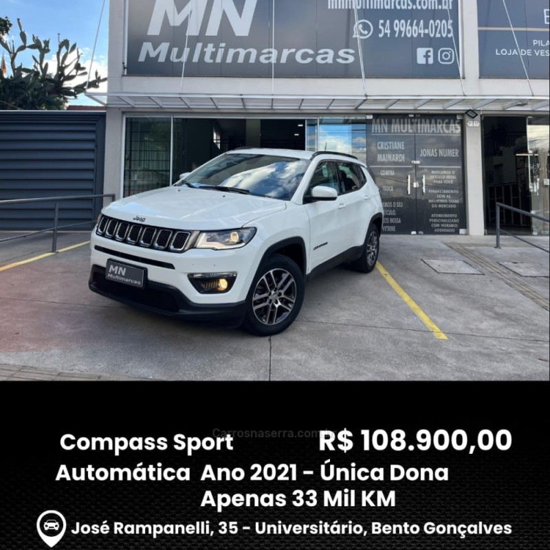 COMPASS 2.0 16V FLEX SPORT AUTOMÁTICO - 2021 - BENTO GONçALVES