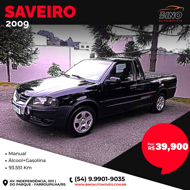 saveiro 1.6 mi super surf cs 8v flex 2p manual g.iv 2009 farroupilha