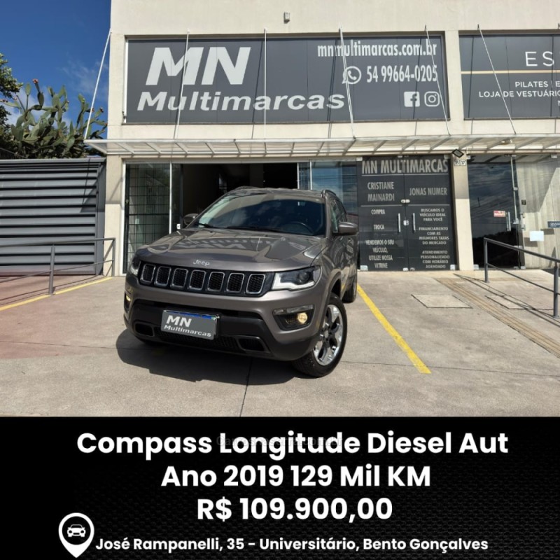 compass 2.0 16v diesel longitude 4x4 automatico 2019 bento goncalves