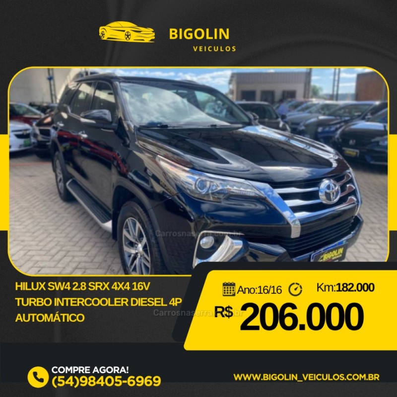 hilux sw4 2.8 srx 4x4 16v turbo intercooler diesel 4p automatico 2016 bento goncalves