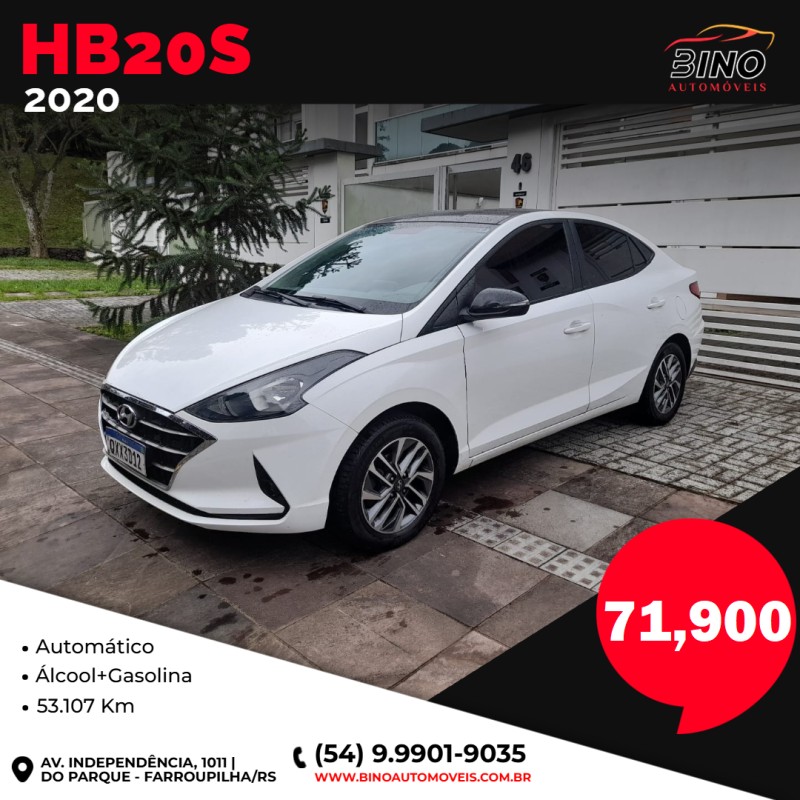 hb20s 1.0 evolution 12v turbo flex 4p automatico 2020 farroupilha