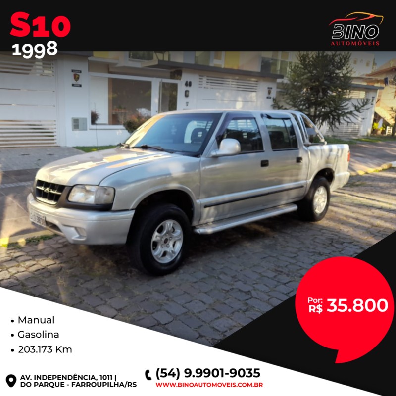 s10 4.3 sfi dlx 4x2 cd v6 12v gasolina 4p manual 1998 farroupilha