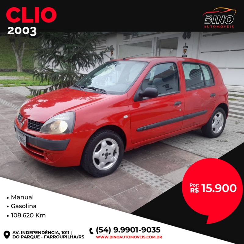 CLIO 1.0 AUTHENTIQUE 8V GASOLINA 4P MANUAL - 2003 - FARROUPILHA