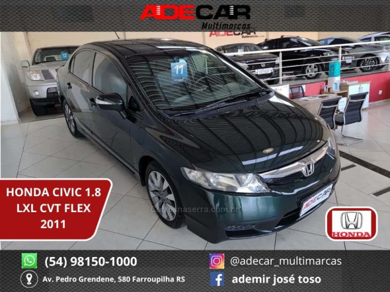 civic 1.8 lxl 16v flex 4p automatico 2011 farroupilha