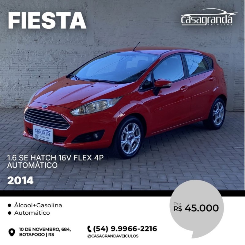 fiesta 1.6 se hatch 16v flex 4p automatico 2014 bento goncalves