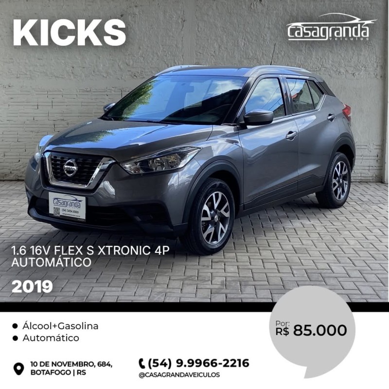 KICKS 1.6 16V FLEX S XTRONIC 4P AUTOMÁTICO - 2019 - BENTO GONçALVES