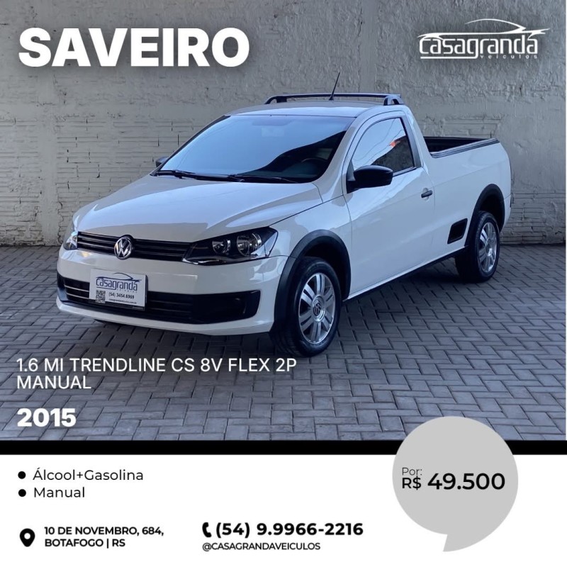 saveiro 1.6 mi trendline cs 8v flex 2p manual 2015 bento goncalves