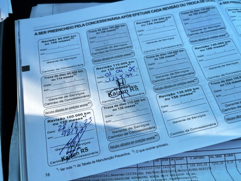HR-V 1.8 16V FLEX EXL 4P AUTOMÁTICO - 2018 - SãO SEBASTIãO DO CAí