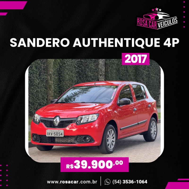 sandero 1.0 authentique 12v flex 4p manual 2017 caxias do sul