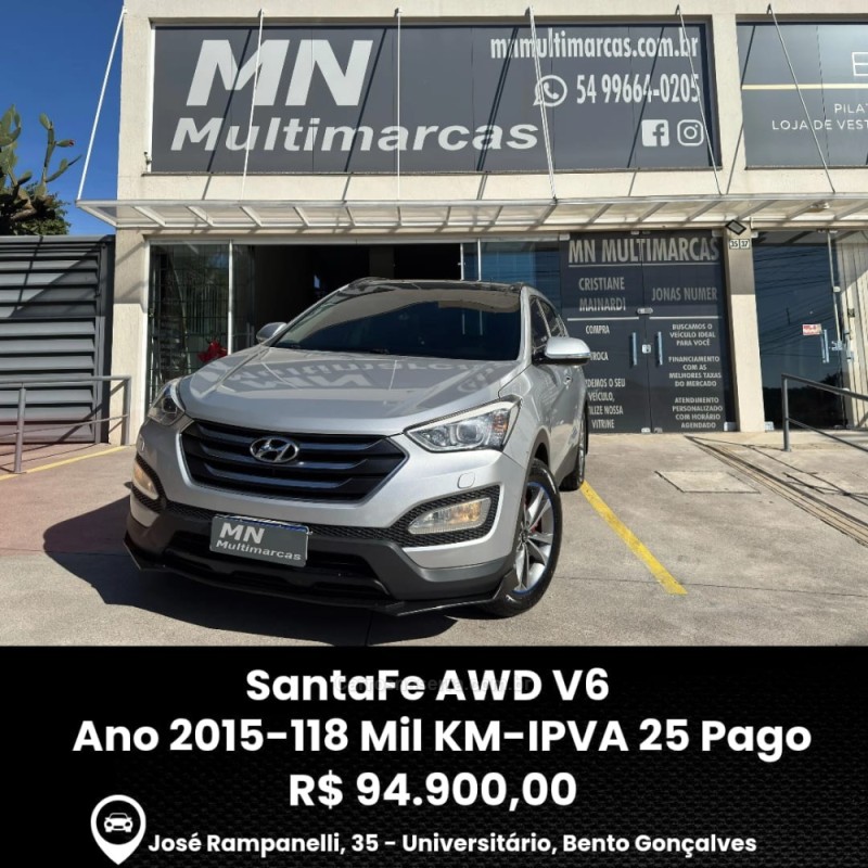 SANTA FÉ 3.3 MPFI 4X4 7 LUGARES V6 270CV GASOLINA 4P AUTOMÁTICO - 2015 - BENTO GONçALVES