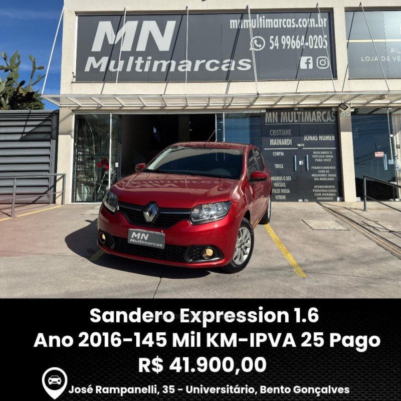 SANDERO 1.6 EXPRESSION 8V FLEX 4P MANUAL - 2016 - BENTO GONçALVES