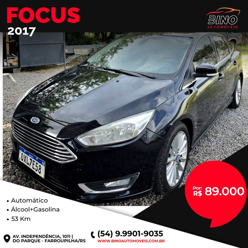 FOCUS 2.0 TITANIUM SEDAN 16V FLEX 4P AUTOMÁTICO - 2017 - FARROUPILHA