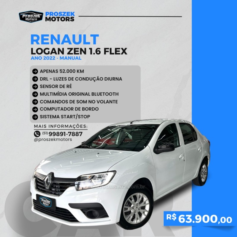 LOGAN 1.6 ZEN 16V FLEX 4P MANUAL - 2022 - CANOAS