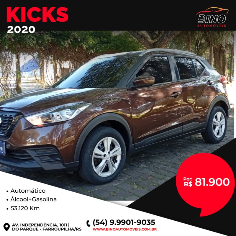 KICKS 1.6 SENSE 16V FLEX 4P AUTOMÁTICO - 2020 - FARROUPILHA