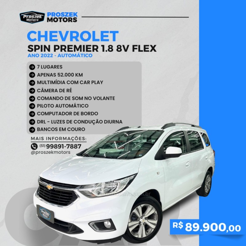 SPIN 1.8 PREMIER 8V FLEX 4P AUTOMÁTICO - 2022 - CANOAS