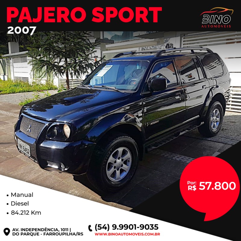 pajero sport 2.5 hpe 4x4 8v turbo intercooler diesel 4p automatico 2007 farroupilha