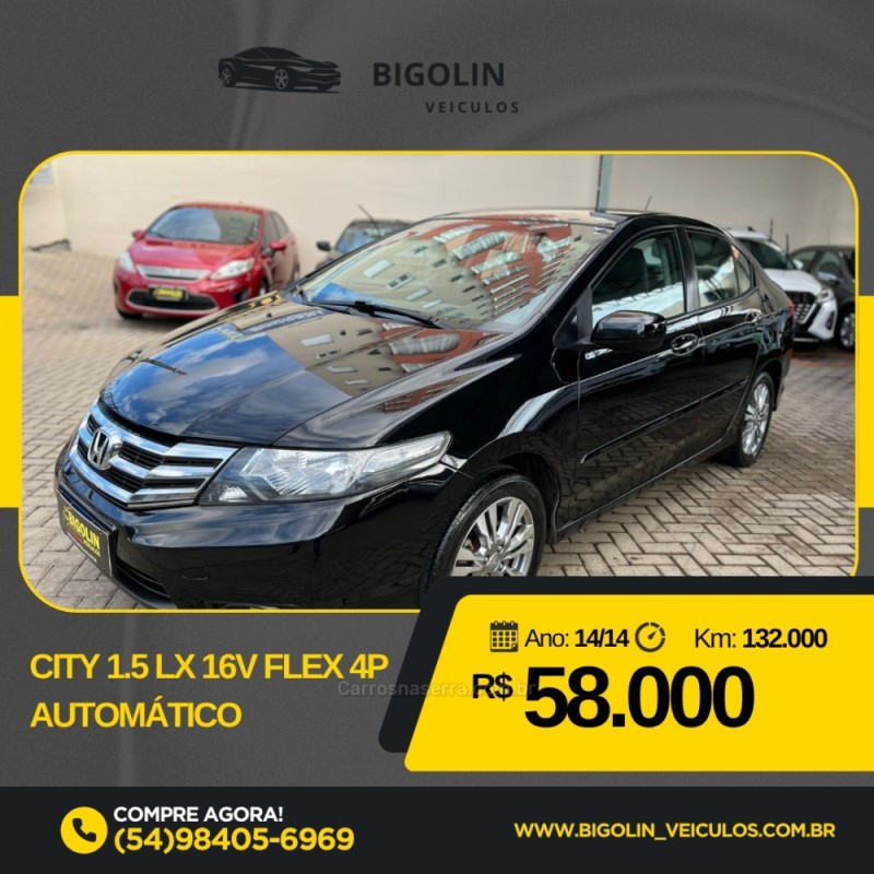 city 1.5 lx 16v flex 4p automatico 2014 bento goncalves