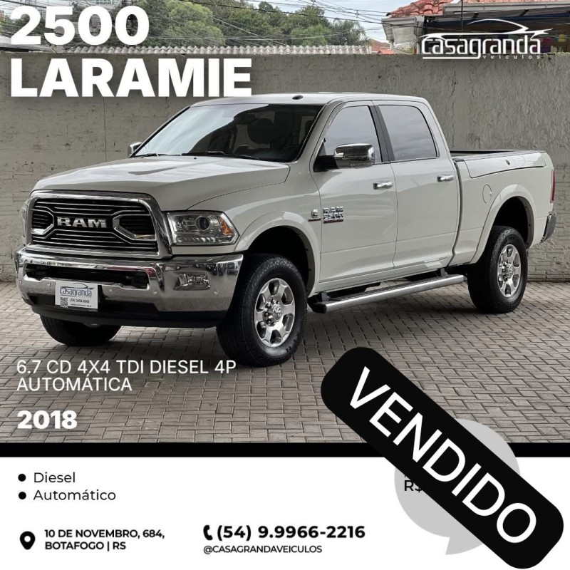 2500 laramie 6.7 cd 4x4 tdi diesel 4p automatica 2018 bento goncalves