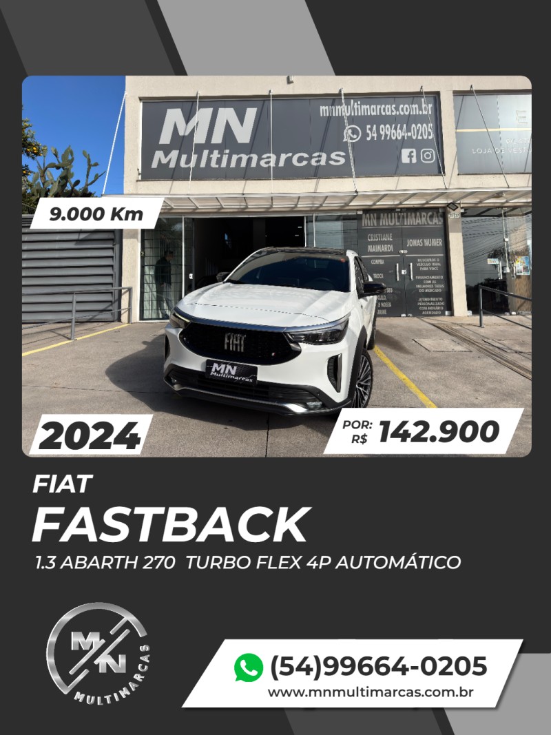 fastback 1.3 abarth 270 turbo flex 4p automatico 2024 bento goncalves