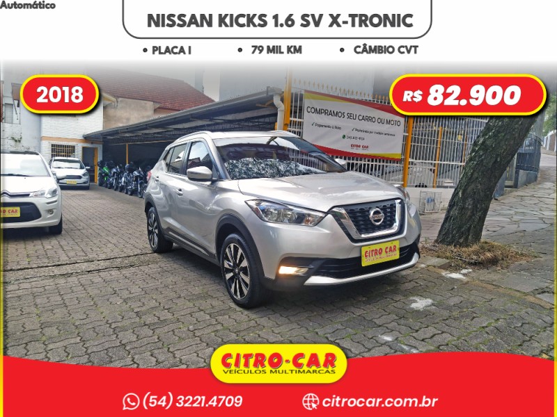KICKS 1.6 16V FLEX SV 4P XTRONIC - 2018 - CAXIAS DO SUL