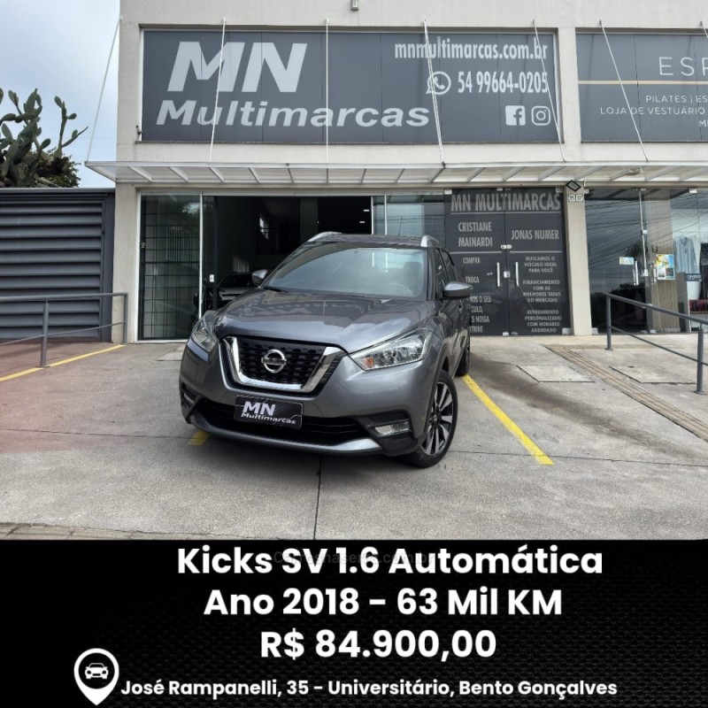 kicks 1.6 16v flex sv 4p xtronic 2018 bento goncalves