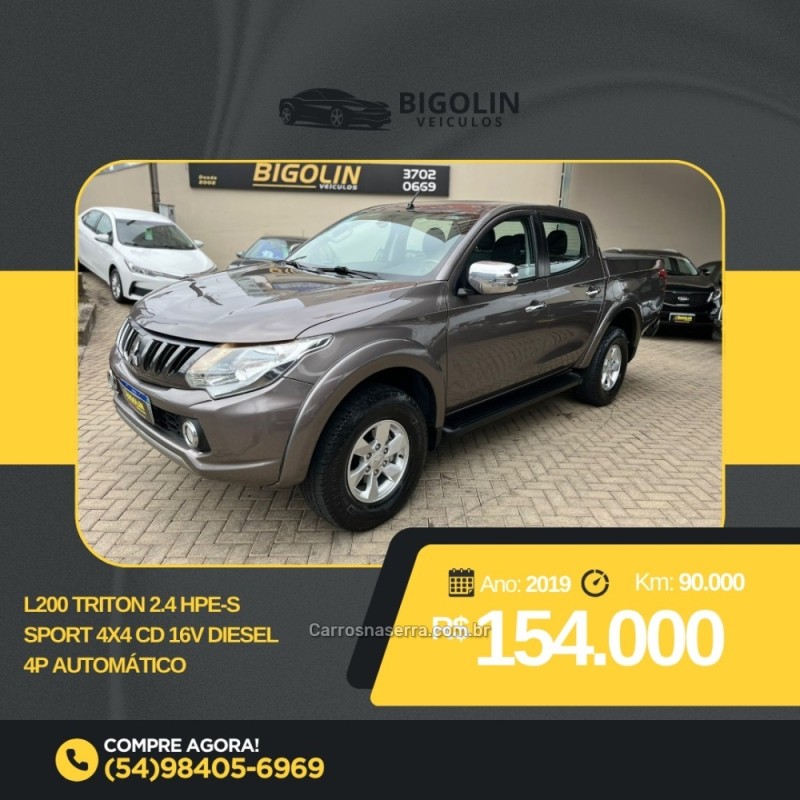L200 TRITON 2.4 HPE-S SPORT 4X4 CD 16V DIESEL 4P AUTOMÁTICO - 2019 - BENTO GONçALVES