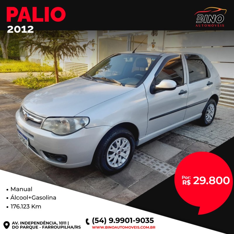PALIO 1.0 MPI FIRE ECONOMY 8V FLEX 4P MANUAL - 2012 - FARROUPILHA