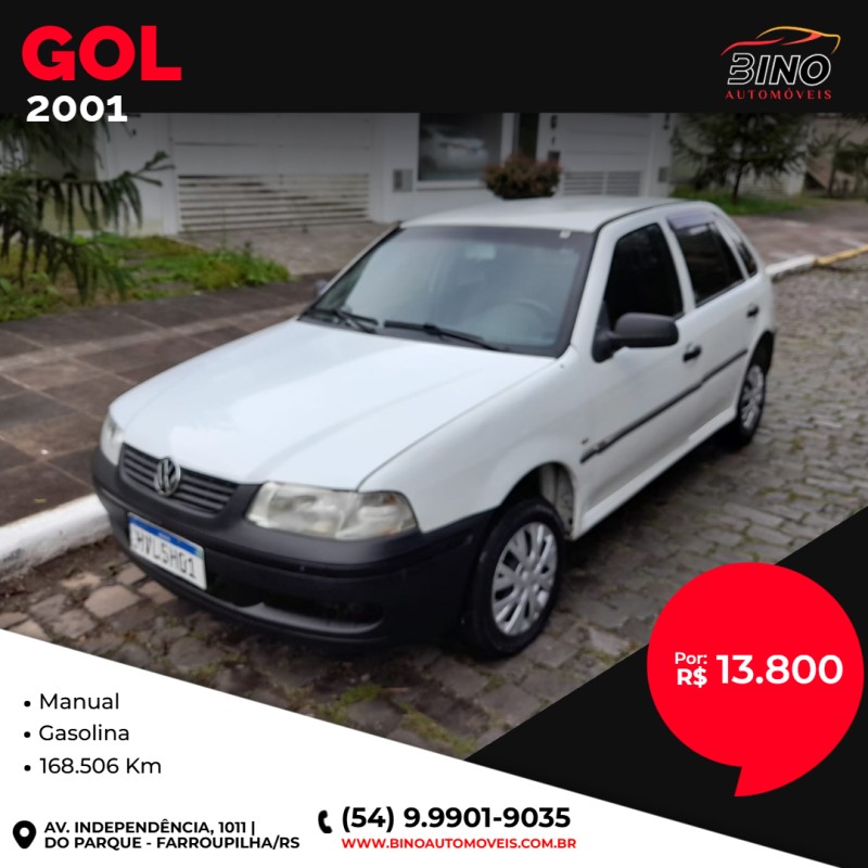 gol 1.0 mi 16v gasolina 4p manual g.iii 2001 farroupilha